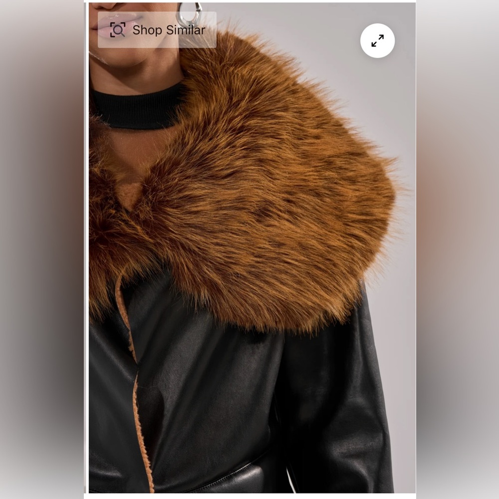 Fur Trim Trench Coat - Size Medium - Picture 8 of 8